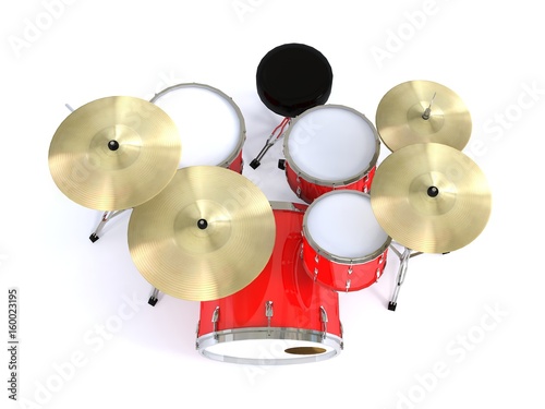 top view of red drum 3d rendering