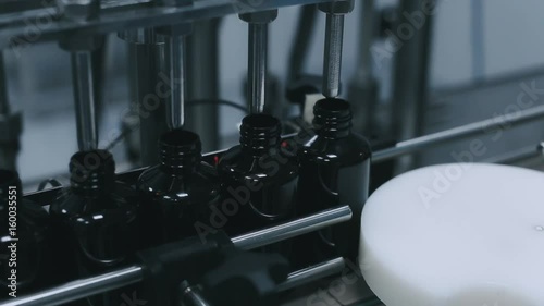 pharmaceutical production line. Syrup filling line