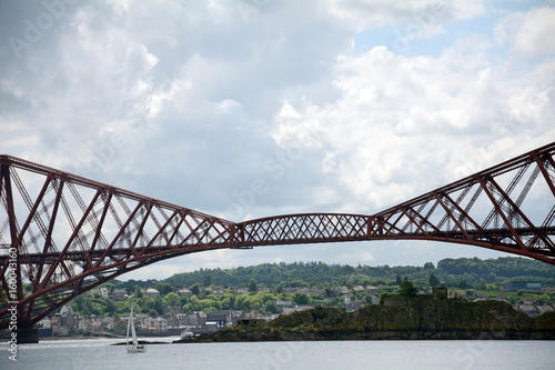 The Forth Bridge and the Inchgarvie Fort, Firth of Forth, Scotla © nyiragongo