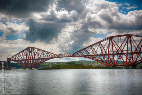 The Forth Bridge and the Inchgarvie Fort, Firth of Forth, Scotla
