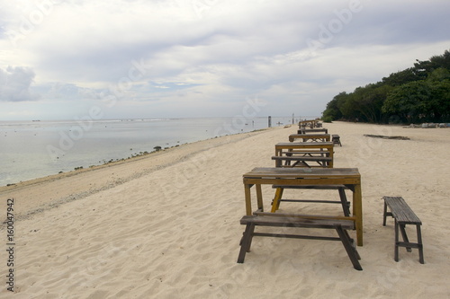 One of the Beach seating area at Gili Trawangan Indonesia to enjoy the sunset.