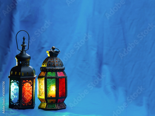 lighting with colors  on muslim style's lantern