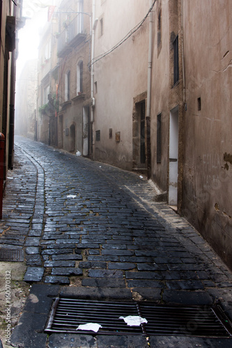 Italy Sicily  Caltagirone - Typical alley -  on the island of Sicily, southern Italy, The city is a production center of pottery, particularly maiolica and terra-cotta wares.