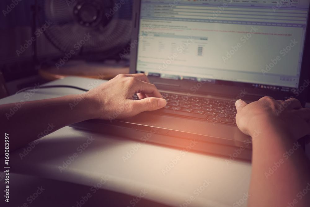 use labtop close up hand typing keyboard business concept use labtop close up hand typing keyboard business concept