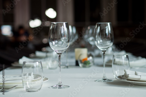 table wedding decoration with dish spoon and fork