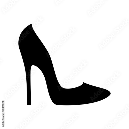 Elegant women's shoe silhouette isolated on white