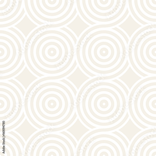 Vector seamless geometric pattern composed with circles and lines. Modern stylish rounded stripes texture. Repeating abstract background