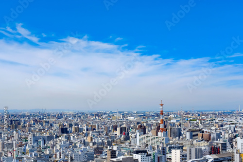                     - City view  Osaka city Japan.