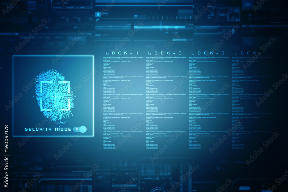 Fingerprint Scanning Technology Concept 2d Illustration