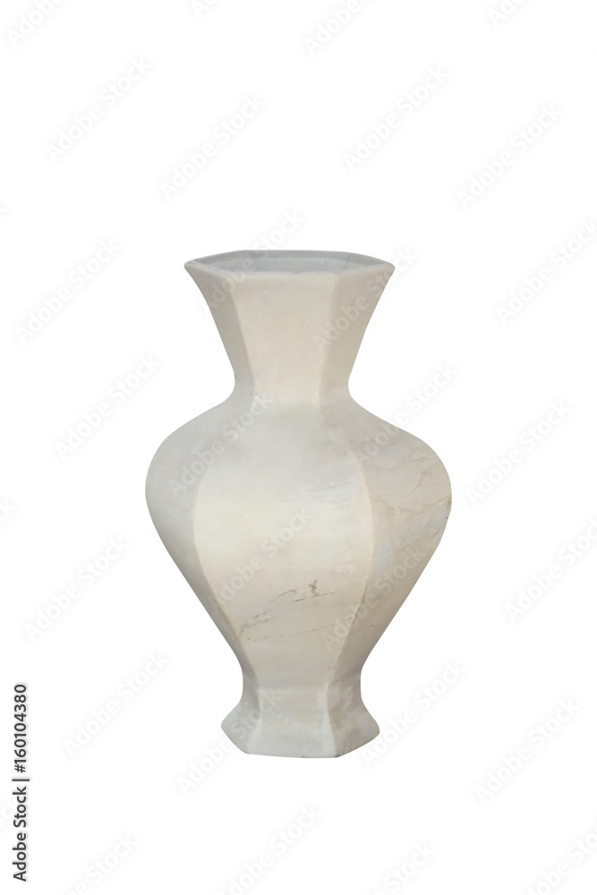 White ceramic decoration vase. White ceramic decoration vase.