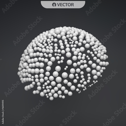Sphere. Abstract structure with particles. Technology style. Vector illustration.