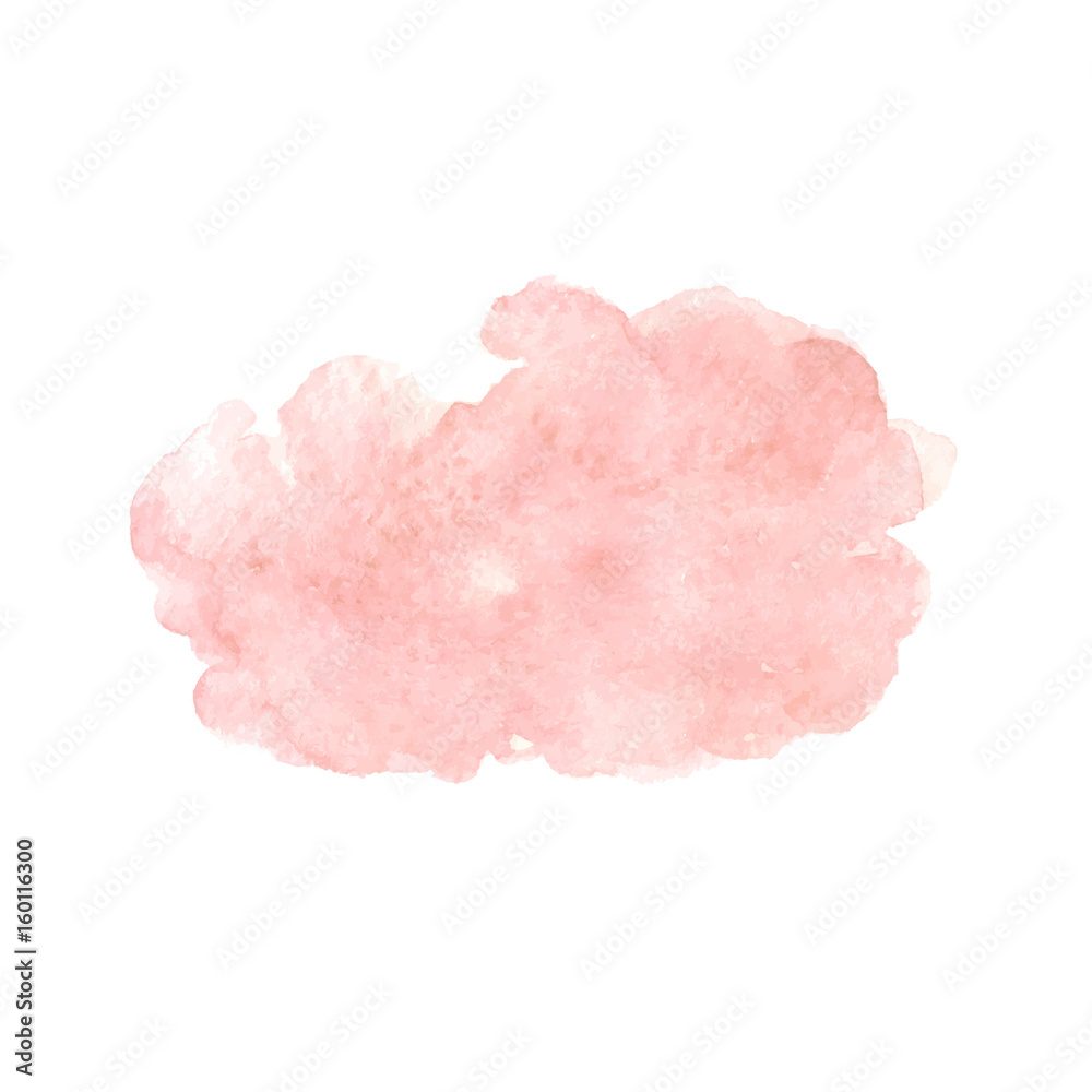 Hand painted watercolor pink texture isolated on the white background. Vector.