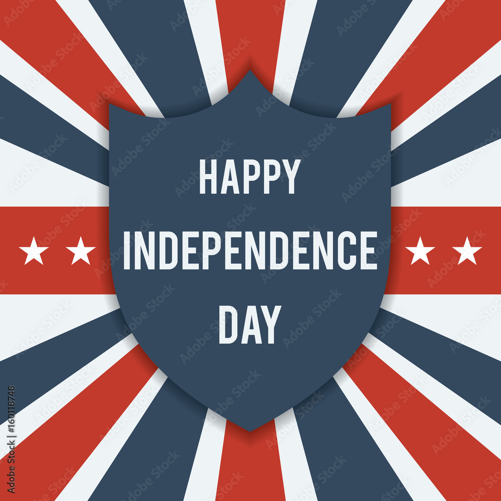 Obraz premium American Independence Day 4th of July. United Stated independence day greeting. Fourth of July typographic flat design for greeting card, banner, background, flyer, and cover.
