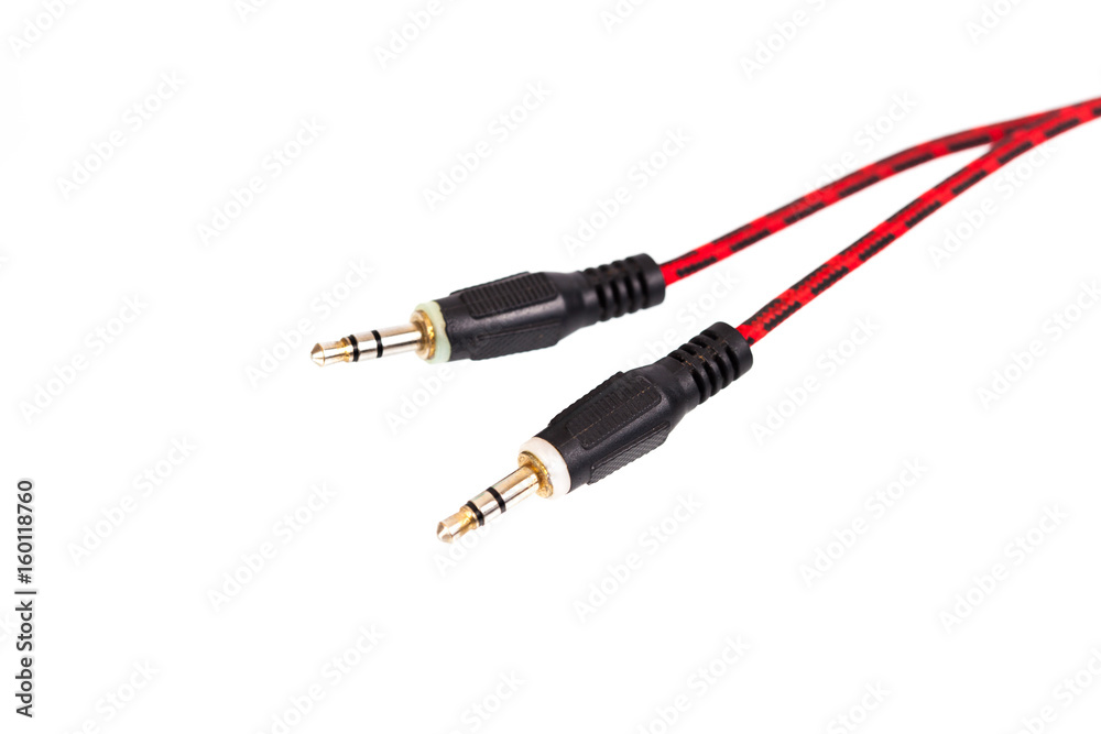audio jack on white background audio jack on white background