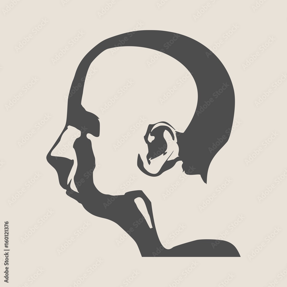 Old lady head silhouette. Face side view. Old lady head silhouette. Face side view.