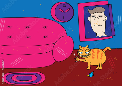 funny cat pet cartoon