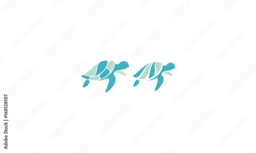 Naklejka premium Turtles, sea, rivers emblem symbol icon vector logo
