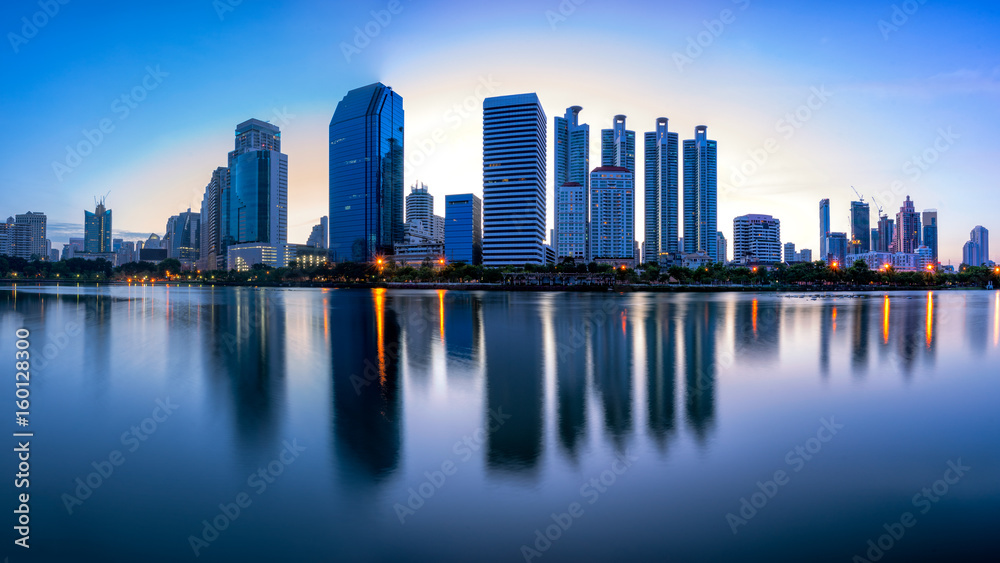 Sunrise scence of Bangkok Panorama