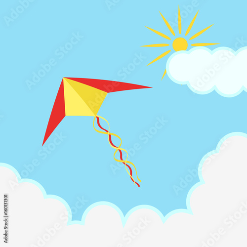 Flying colorful kite