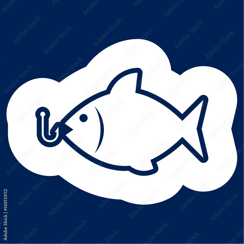 Fish open mouth to swallow a hook