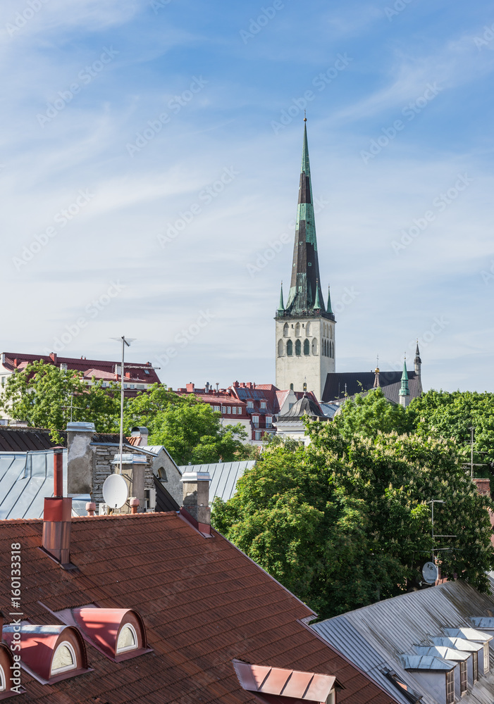 Obraz premium Scenic summer roofs of the Old Town in Tallinn, Estonia