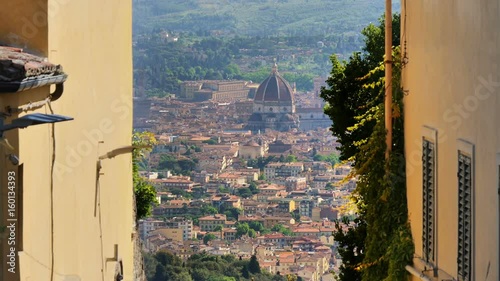 florence cathedral santa maria del fiore seen in distance from fiesole 