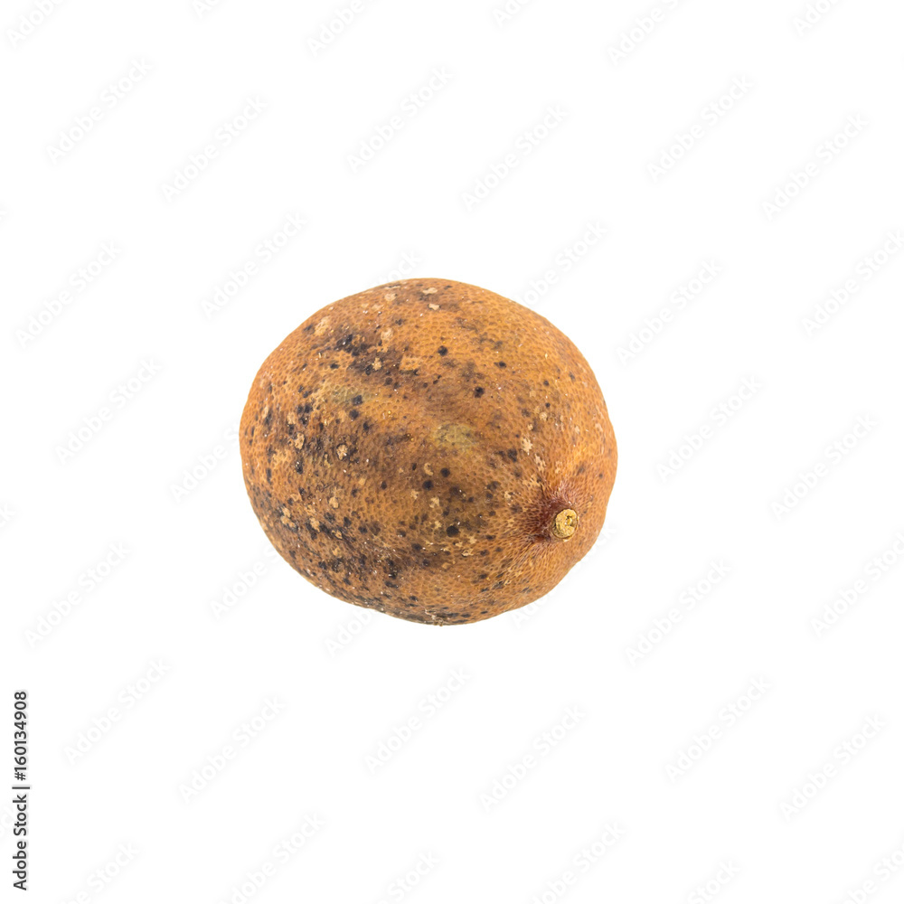 Fototapeta premium Rotten lemon isolated on white background