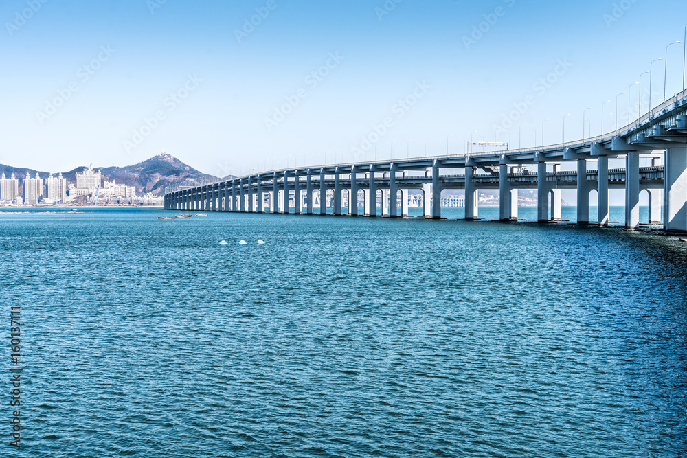 cross the sea highway bridge part,Dalian,China. cross the sea highway bridge part,Dalian,China.