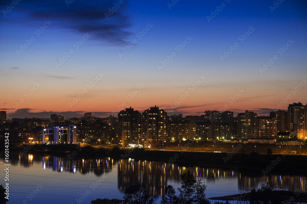 Evening lights of the city Evening lights of the city
