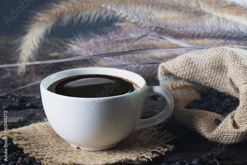 Coffee cup and beans photo