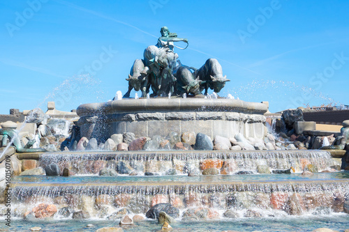 Photography Gefion Fountain or Gefionspringvandet in Copenhagen, Denmark
