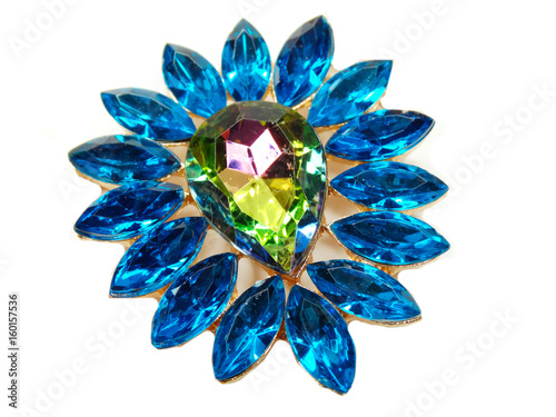 Obraz na płótnie jewelry with bright crystals brooch luxury fashion w salonie