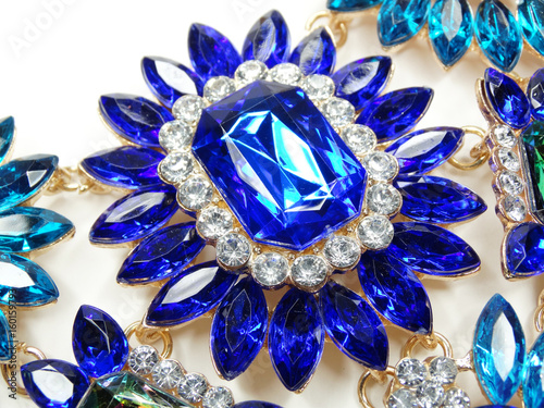 Fotobehang jewelry with bright crystals brooch luxury fashion