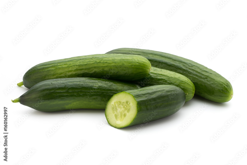 Eco cucumber on white background. Fresh vegetables. Eco cucumber on white background. Fresh vegetables.