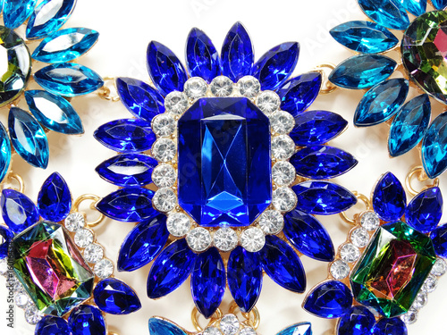 jewelry with bright crystals brooch luxury fashion Fototapeta