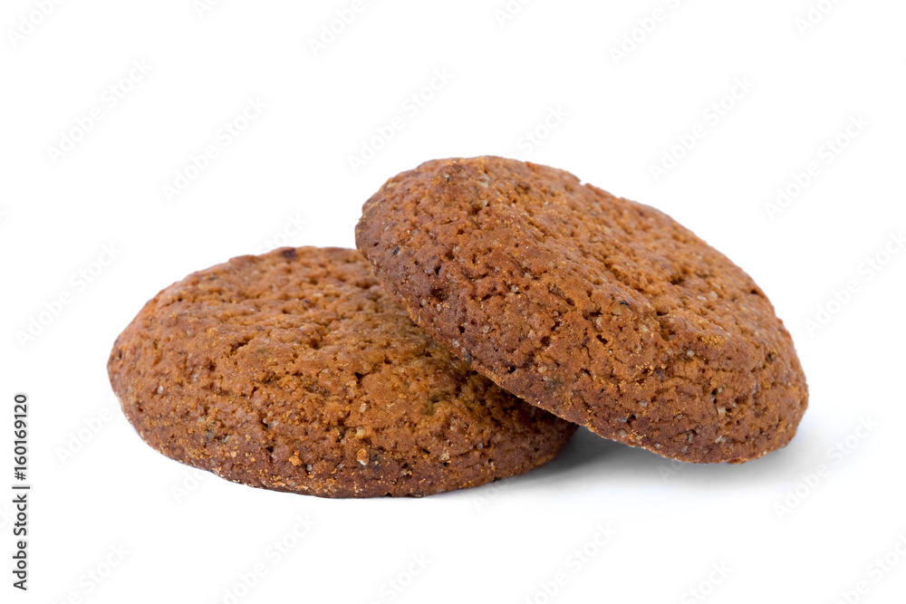 Oatmeal cookies isolated on white background