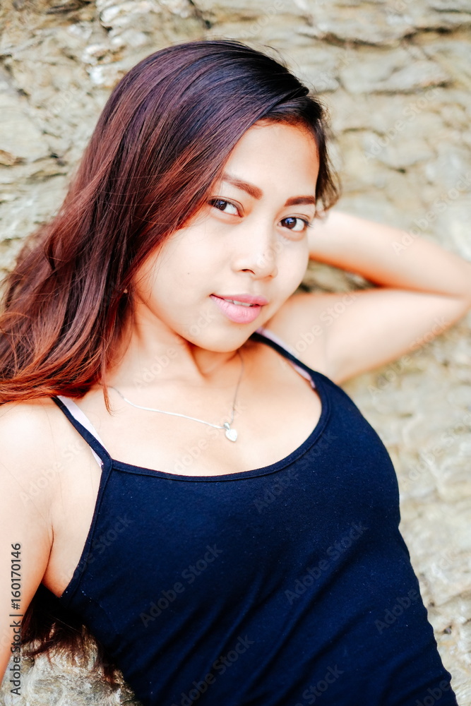 Φωτογραφία Young beautiful Asian girl portrait. Pretty Asian girl posing
