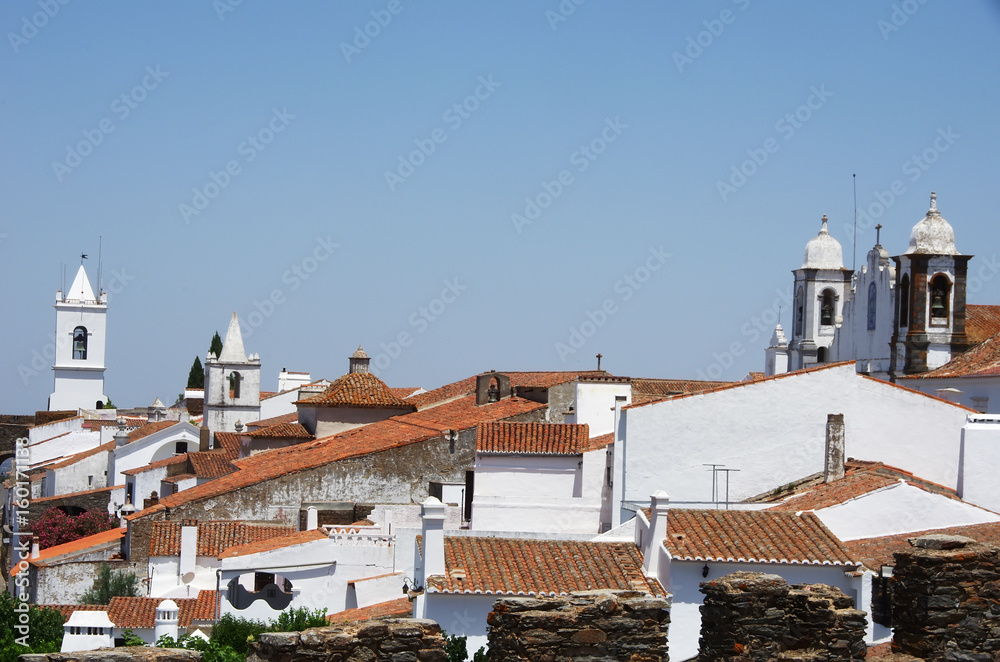 panoramic of fortified town of Monsaraz, Evora,Portugal