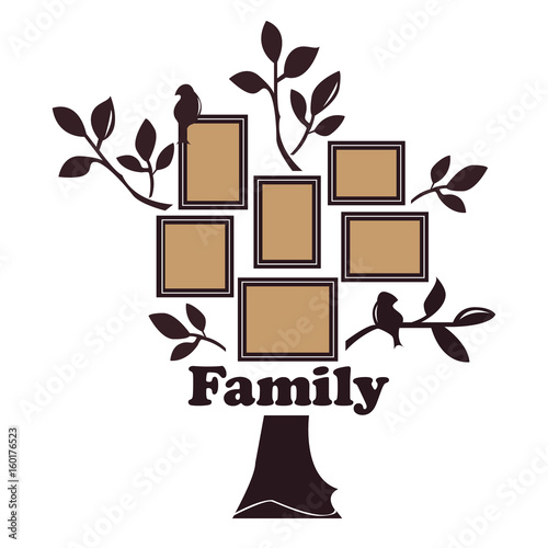 Family tree with birds