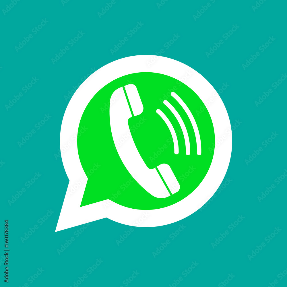 Phone handset in speech bubble. Messenger icon isolated on background. Vector illustration. Phone handset in speech bubble. Messenger icon isolated on background. Vector illustration.