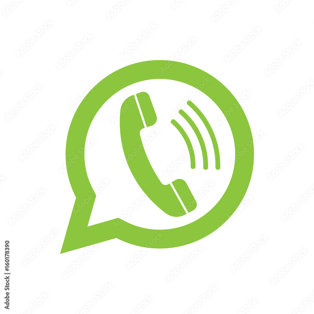 Phone handset in speech bubble. Messenger icon isolated on background. Vector illustration. Phone handset in speech bubble. Messenger icon isolated on background. Vector illustration.