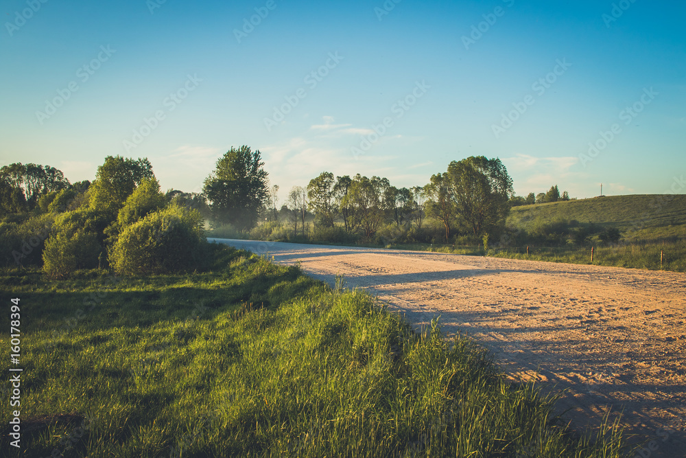 Fototapeta premium Old, rustic, spring, dusty road