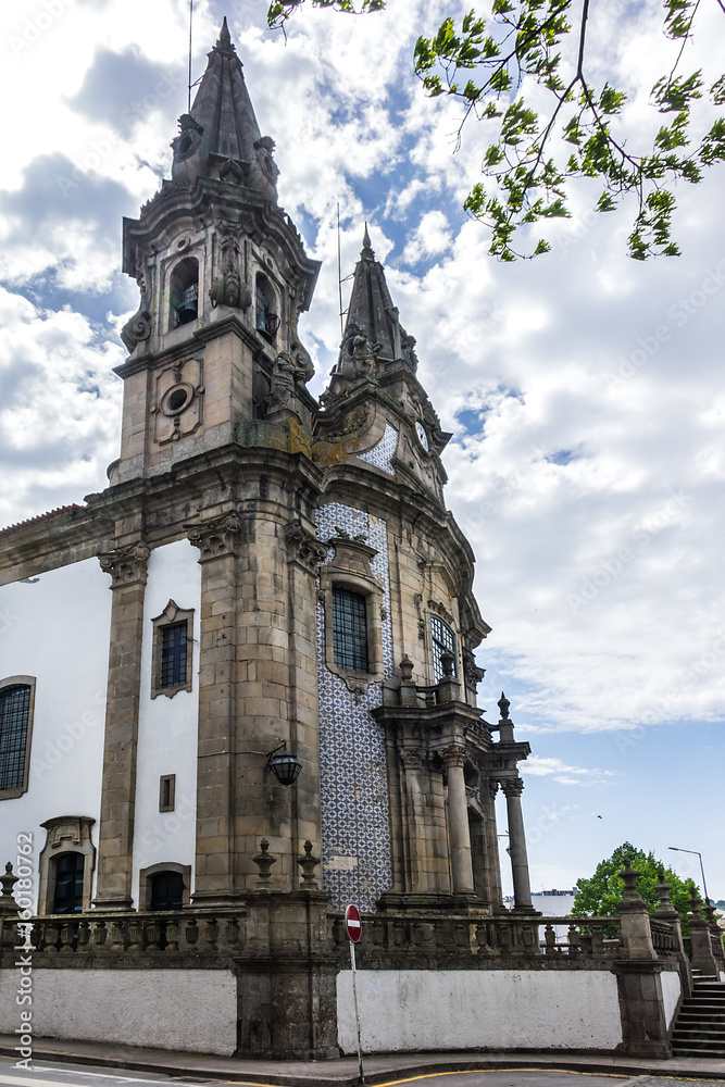 Igreja de Nossa Senhora da Consolacao e Dos Santos Passos (Sao Gualter Church) in the Old City of Guimaraes, Portugal. The church was built in 18th century with Baroque style and Rococo decoration.