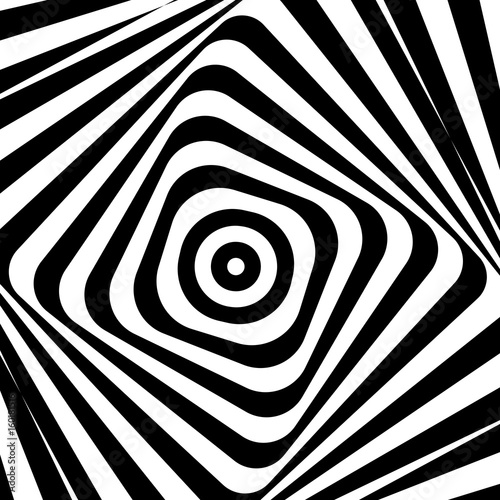 Black and White Stripes Projection on Torus. Vector Illustration