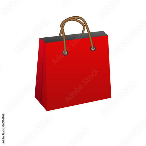 Isolated red shopping bag. Red shopping bag on the white background