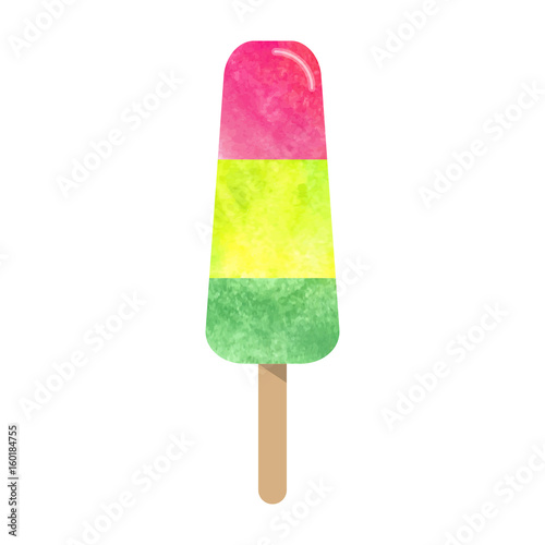 Colorful watercolor texture vector popsicle ice cream sweet summer dessert