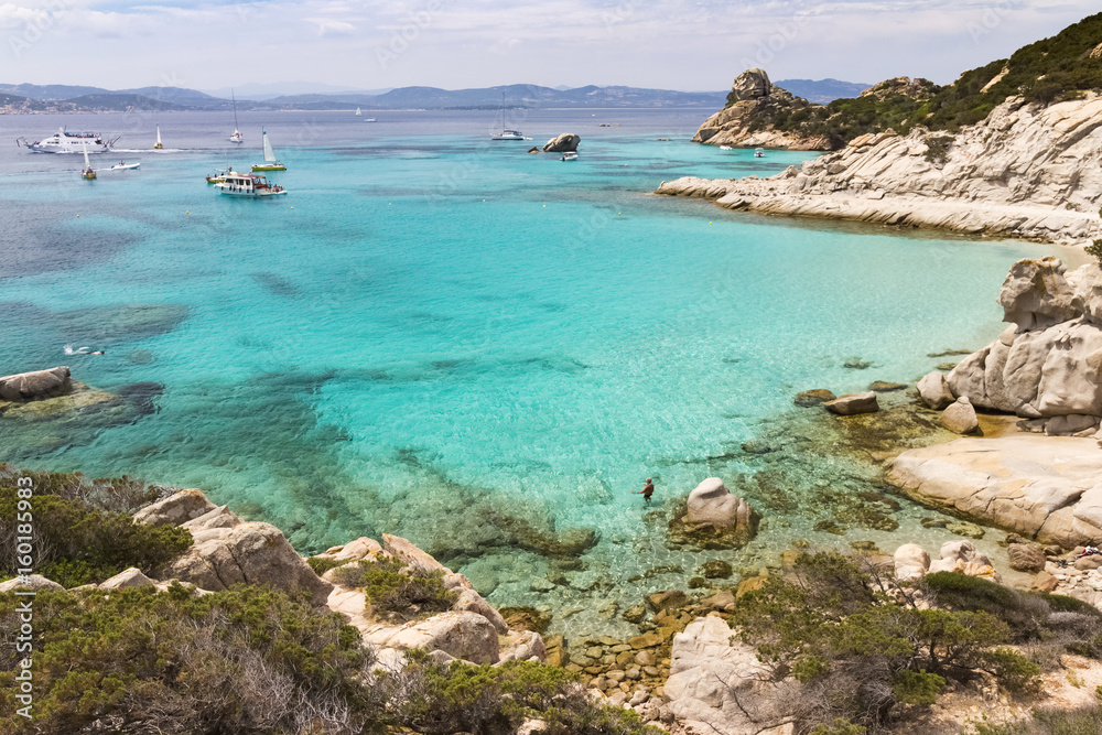 Cala Corsara beach on isle of Spargi, La Maddalena Archipelago, Sardinia in Italy, colors of Sardinia Cala Corsara beach on isle of Spargi, La Maddalena Archipelago, Sardinia in Italy, colors of Sardinia