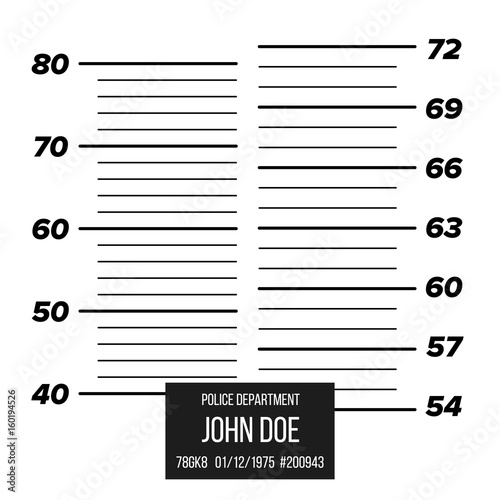 Police Wall Lineup Metrical Imperial. Prison Background Template. Vector Illustration