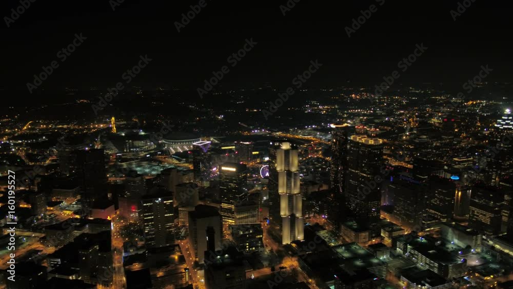 Atlanta Aerial v254 Flying over downtown panning with cityscape views at night 3/17 Atlanta Aerial v254 Flying over downtown panning with cityscape views at night 3/17