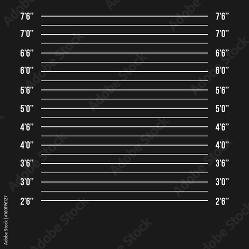 Mugshot Police Vector. Police Mugshot Lineup Isolated. Prison Background. Vector Illustration